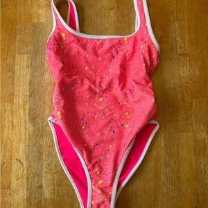LainSnow Womens One Piece Neon Pink Grafitti LIKE NEW!